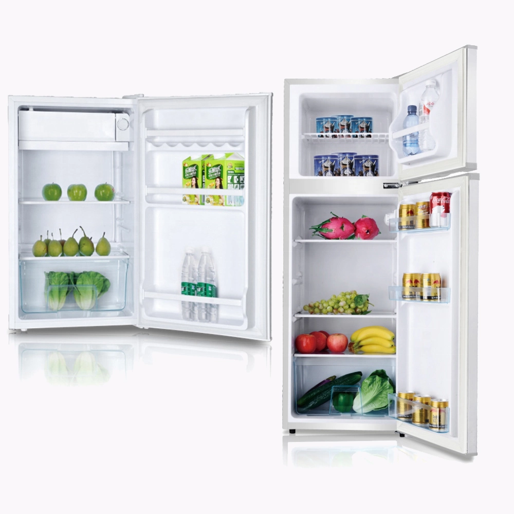 Home Top Freezer Glass Door Refrigerator Mini Fridge Double Door