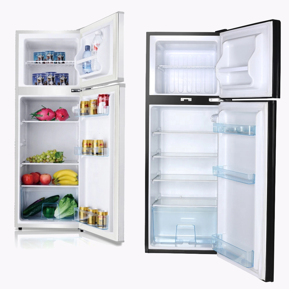 Home Top Freezer Glass Door Refrigerator Mini Fridge Double Door