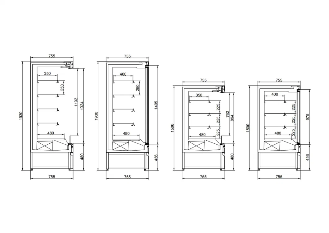 Various Voltage Standard Vertical Multi-Layer Manufacturing Custom Glass Door Supermarket Freezer