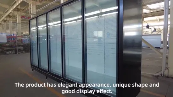 Réfrigérateur de supermarché refroidisseur vertical affichage de crème glacée porte en verre Multideck Cabinetfreezer