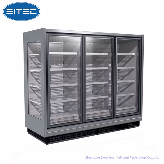 Réfrigérateur de supermarché refroidisseur vertical affichage de crème glacée porte en verre Multideck Cabinetfreezer