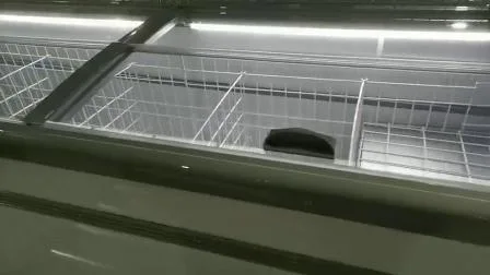 congélateur commercial d'île de Combi d'affichage de réfrigérateur de porte coulissante en verre de 2500mm